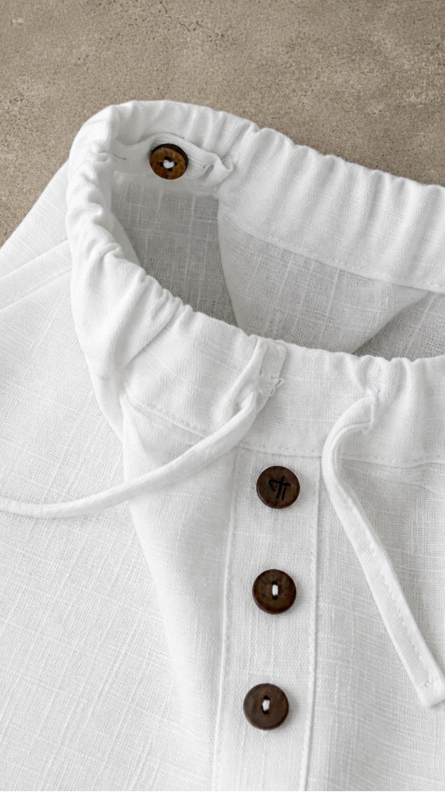 Ivory Breeze Shorts — boys organic cotton shorts, back view