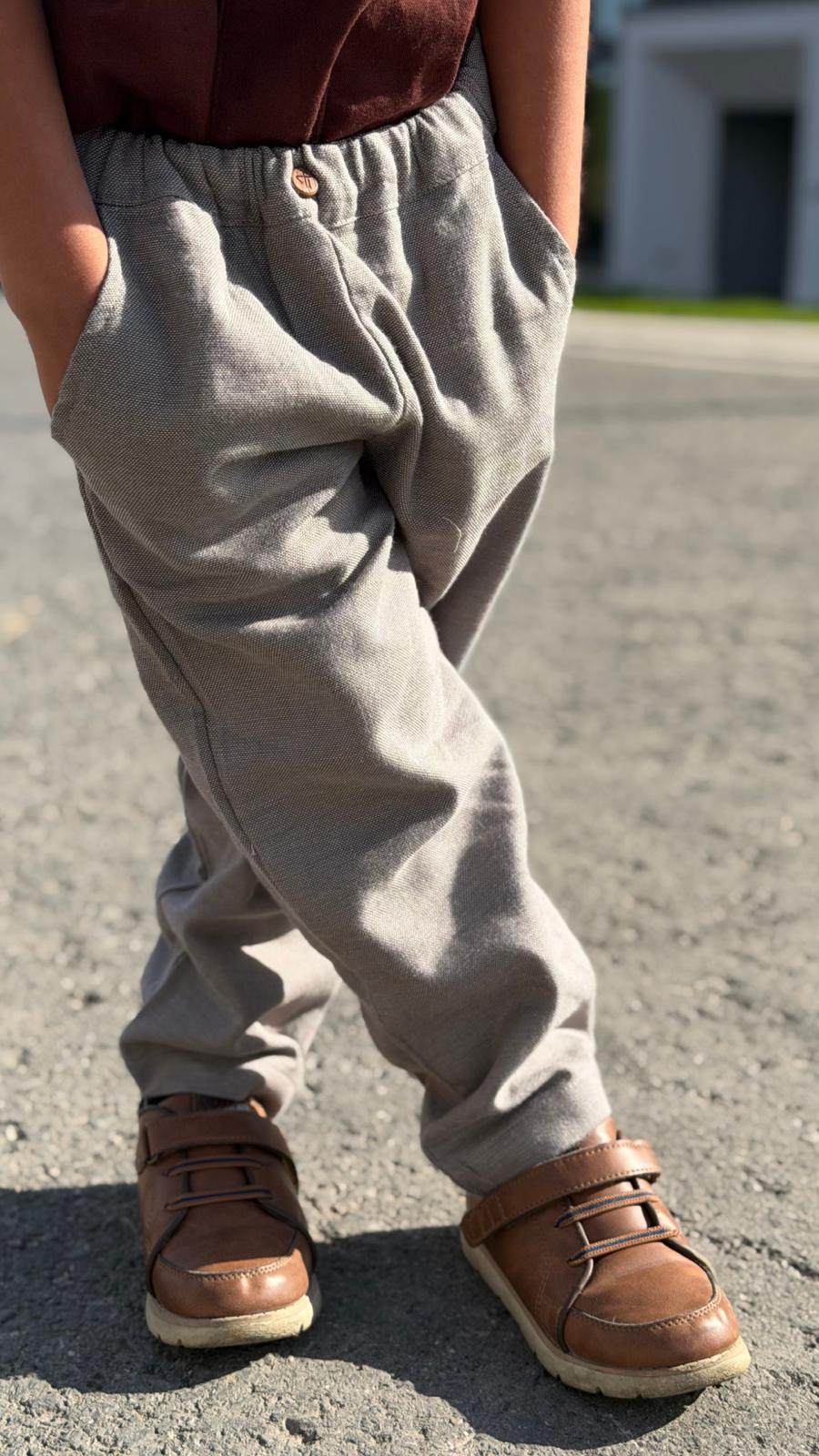 Earthbound Handwoven Khadi Pants — khadi cotton texture and drawstring detail