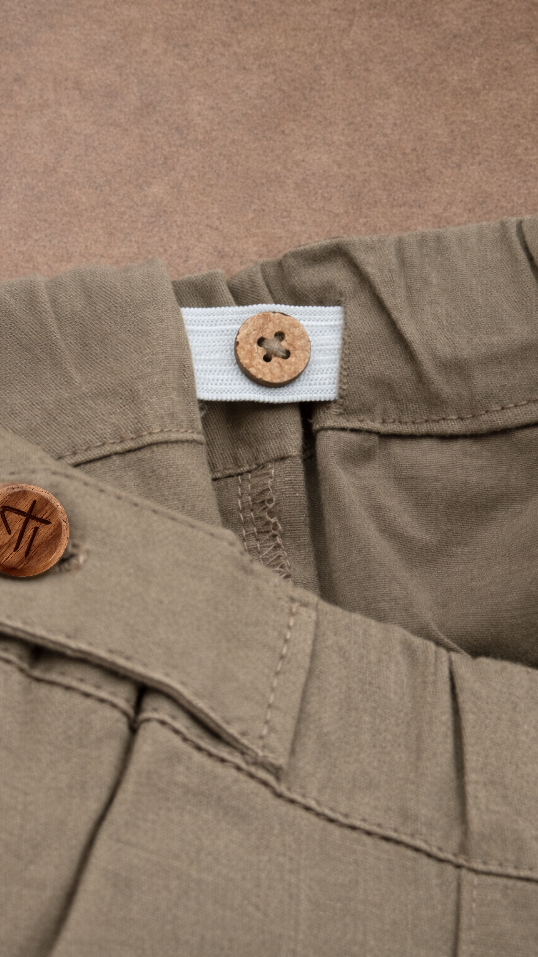 Sage Serenity Pants — boys sage cotton pants, back view