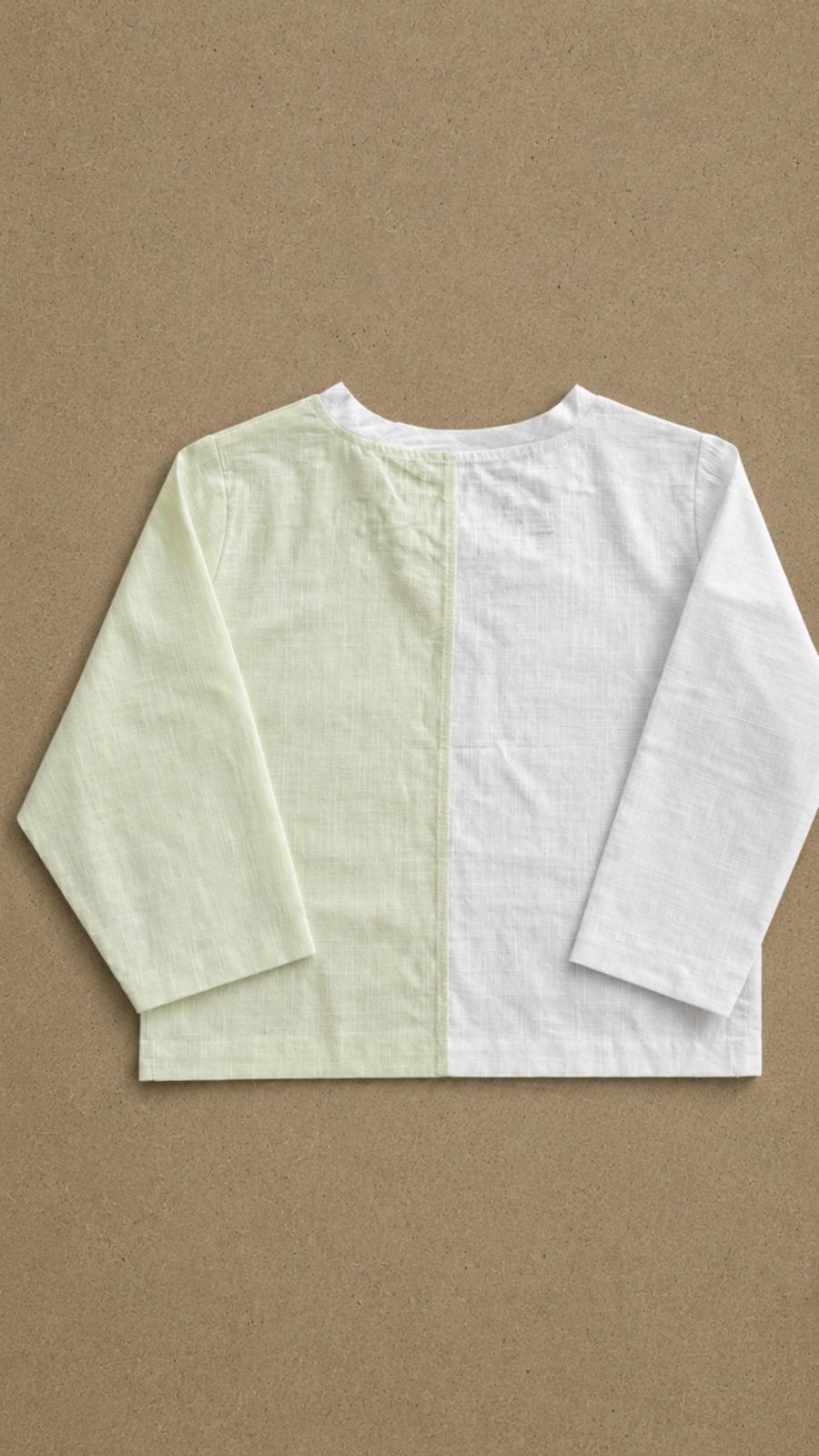 Mint Whisper Shirt — little boy wearing sage mint embroidered shirt