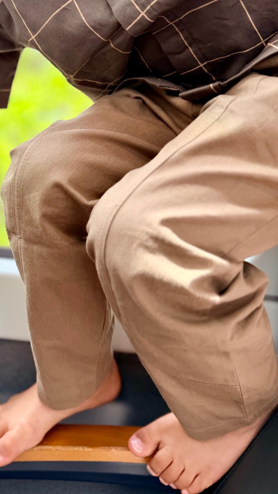 Sage Serenity Pants — tonal cord and waist detail close-up