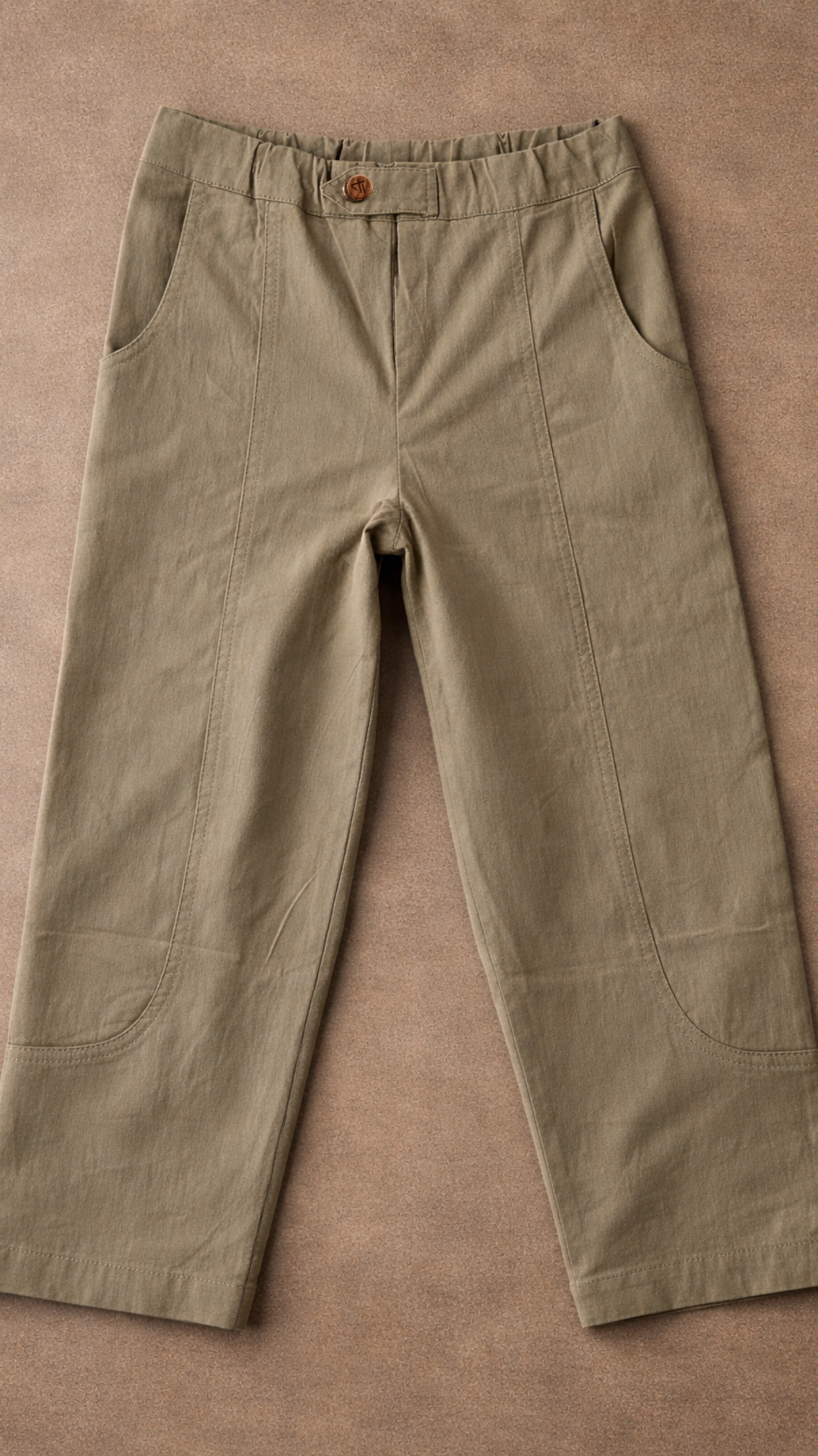 Sage Serenity Pants — soft sage organic cotton pants for boys, front view